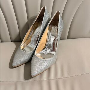 Gianni Bini Silver Glitter Heels